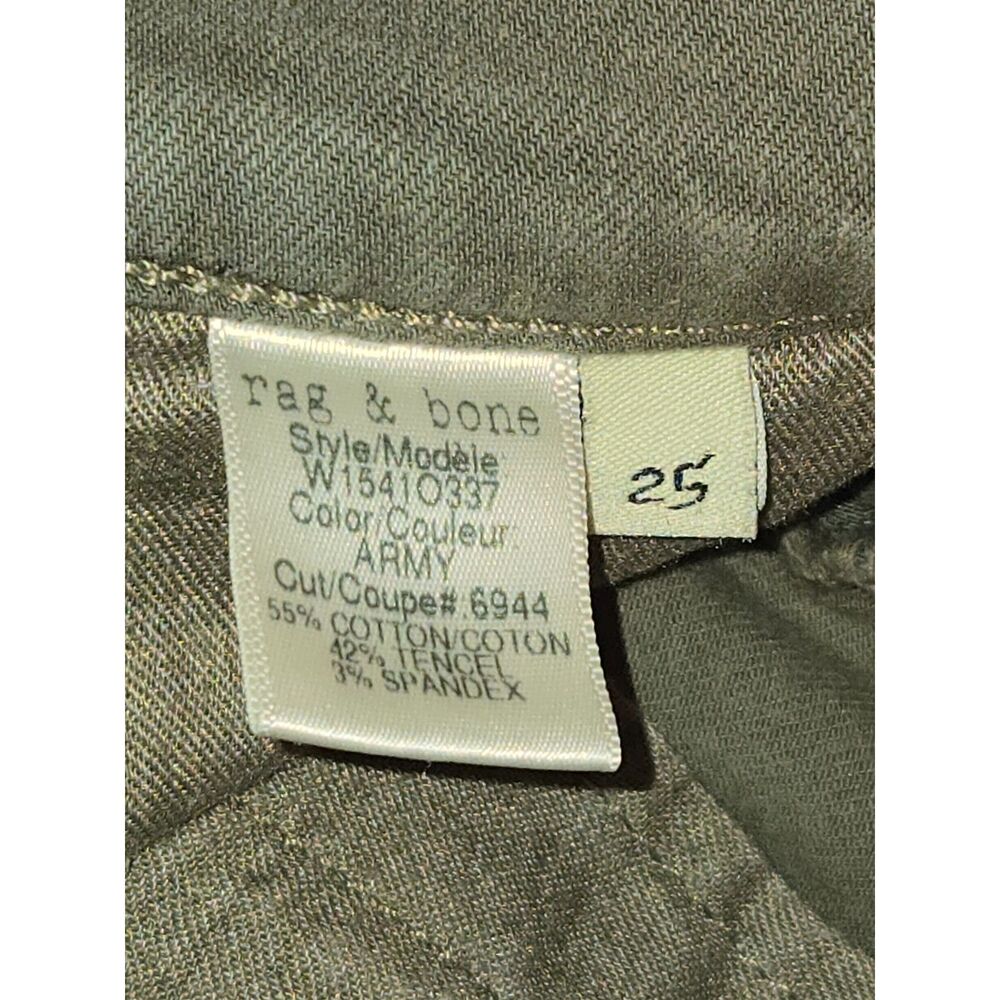 Rag & Bone/JEAN Skinny Cargo Moto Jeans | Women's Size 25 | Army Green - Picture 6 of 9